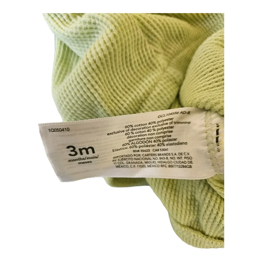 Carter's 3m Green Long Sleeve Hooded Pullover Jacket